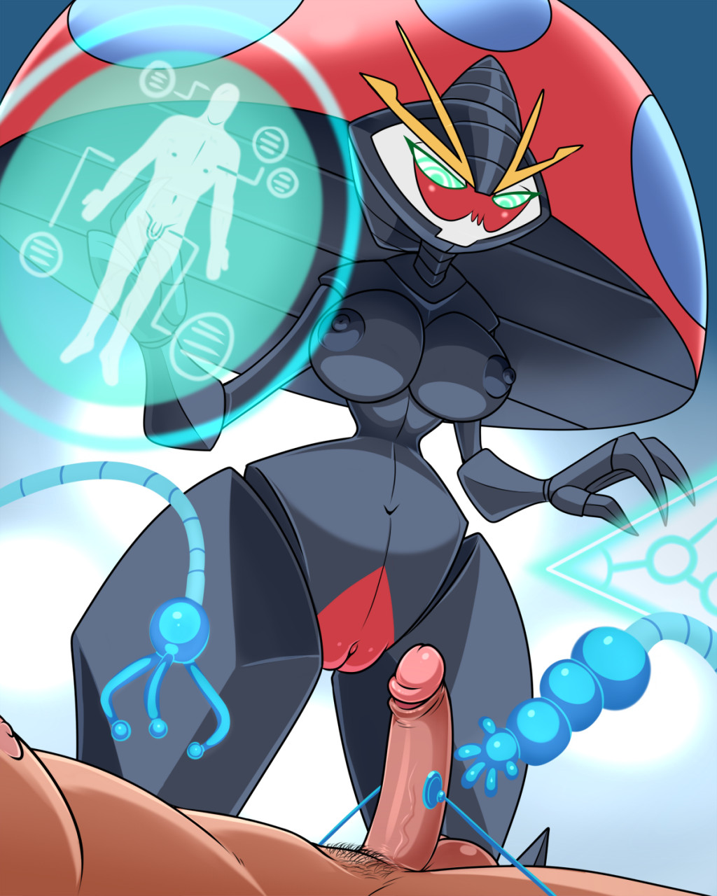 2020 anthro anthrofied areola balls breasts duo faceless_male female genitals hi_res human lonbluewolf male male/female mammal nintendo nipples orbeetle penis pokémon_(species) pokémorph pokemon pubes video_games