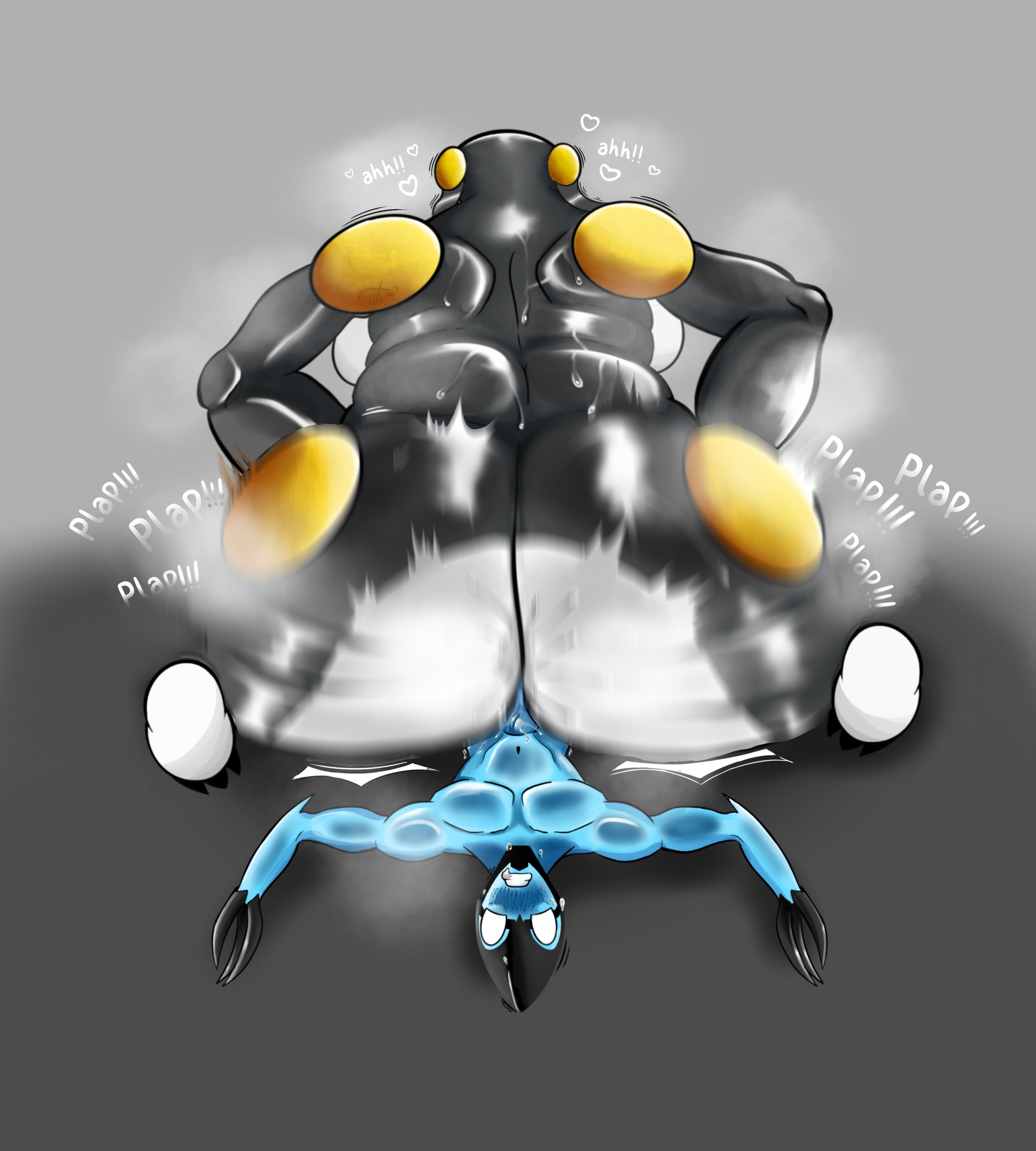 1boy, 1girls, alien, alien girl, alternate version at source, ambiguous penetration, arburian pelarota, ass, ass bigger than head, behind view, ben 10, big ass, big breasts, big butt, big dom small sub, breasts, breasts bigger than head, bubble butt, cannonbolt, cartoon network, chaquetrix, curvaceous, curvy, curvy figure, english text, female, femdom, grey background, huge ass, huge breasts, kineceleran, larger female, mako castoro, male, musk, musk clouds, musky butt, nude, onomatopoeia, plap, reverse cowgirl position, rippling ass, size difference, smaller male, steam, steaming body, steamy ass, sweat, sweating, sweaty, sweaty body, sweaty butt, text, unseen female face, voluptuous, voluptuous female, wide hips, xlr8