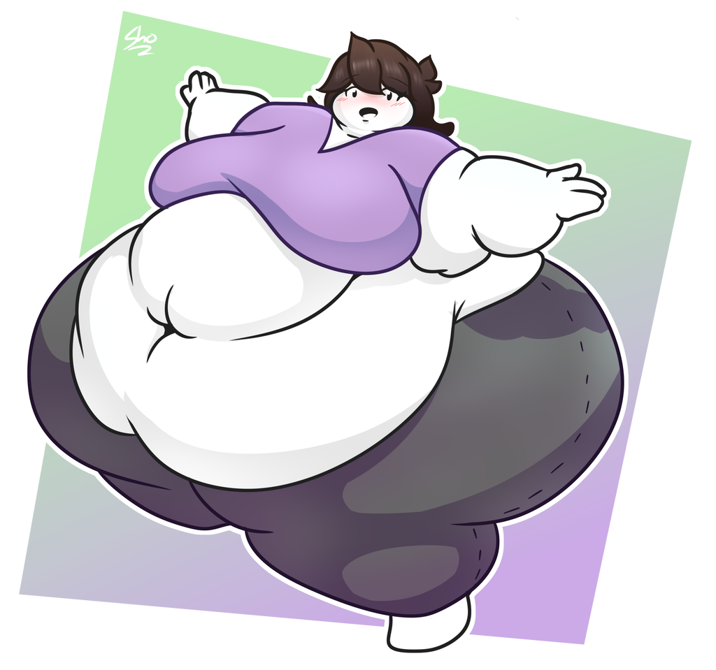 bbw belly breasts breasts breasts brown_hair fat female hips jaiden jaiden_animations large_ass obese short_shirt shy-sho ssbbw thick_thighs thighs thunder_thighs white_skin wide_hips