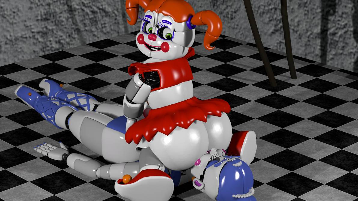 3d, 3d (artwork), 3d model, accurate model, ass, baby (fnafsl), ballora, ballora (fnafsl), big ass, circus baby, circus baby (fnaf), circus baby (original), facesitting, female, female/female, five nights at freddy's, five nights at freddy's: sister location, fnaf, footwear, full color, green eyes, incest, mother and daughter, no penetration, scottgames, sister location, tagme, upskirt, yuri