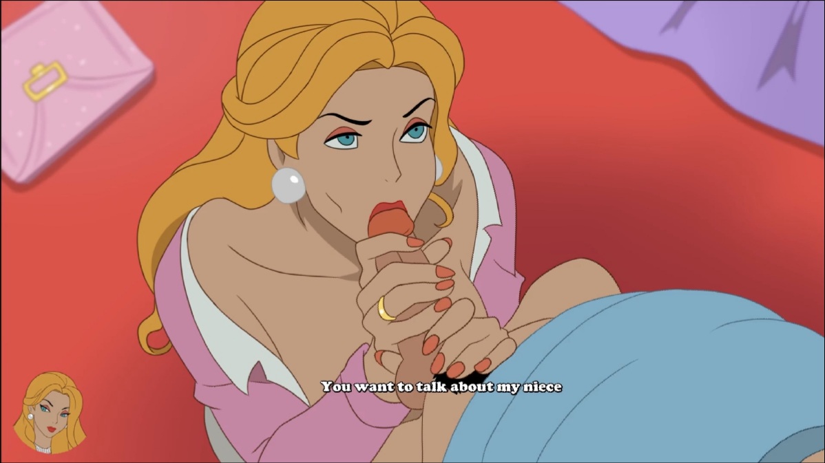 1boy, 1girls, blonde hair, blowjob, blowjob face, blue eyes, cheating wife, earrings, fellatio, female, hairy, handjob, inusen, lipstick, male, milf, milftoon drama, older female, older female and younger male, partially clothed, penis, straight, two-handed stroking, wedding ring