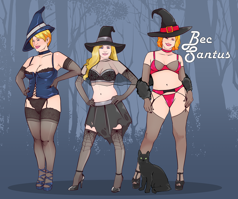 3girls aunt_and_niece becsantus female halloween halloween_costume high_heels hilda_spellman lingerie posing sabrina_spellman sabrina_the_teenage_witch salem_sagerhagen siblings sisters witch witch_costume witch_hat zelda_spellman