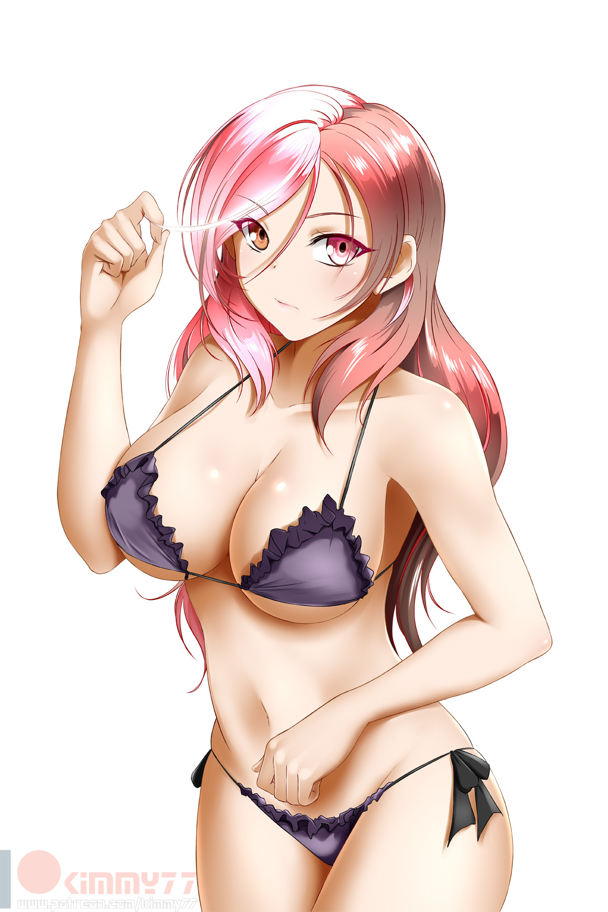 1girls, big breasts, breasts, female, female only, kimmy77, large breasts, looking at viewer, neo (rwby), rwby, solo, white background