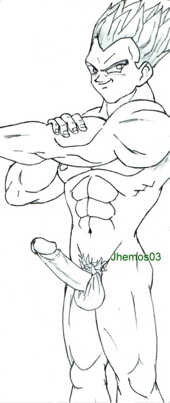 2003 boner dragon_ball dragon_ball_z erection jhemos male male_only monochrome nude solo straight_hair tagme vegeta