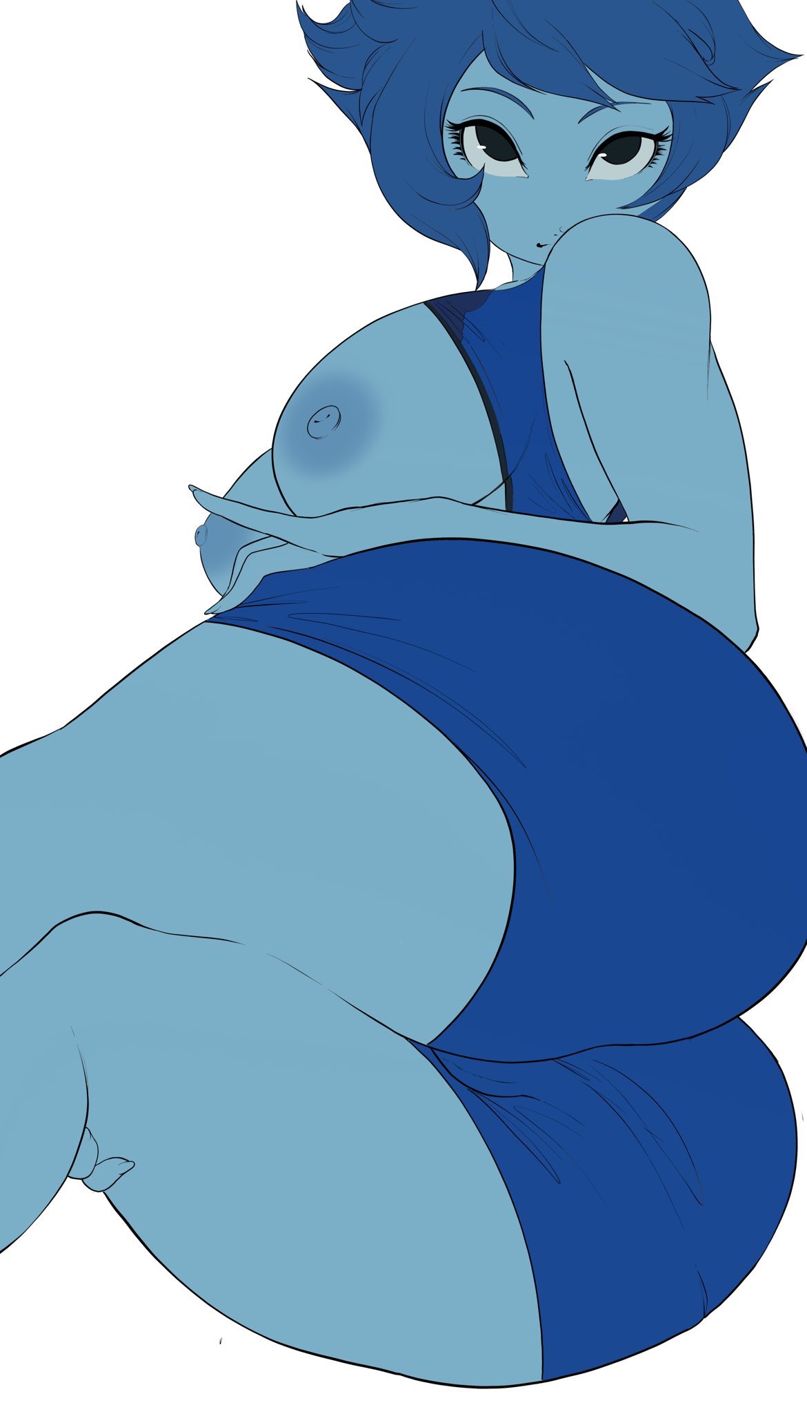 ass, cartoon network, female, lapis lazuli (steven universe), lyn nyl, steven universe, tagme, white background