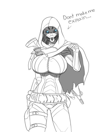 alternate_breast_size big_breasts breasts cloak destiny_(game) elsie_bray exo exo_stranger female_only lewdreaper tagme