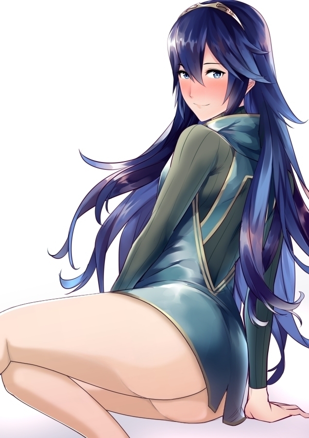 1girls ameno_(a_meno0) ass bare_legs big_ass blue_eyes blue_hair blush bottomless edit female fire_emblem fire_emblem_awakening large_ass long_hair looking_at_viewer looking_back lucina_(fire_emblem) nintendo solo solo_female symbol-shaped_pupils thighs tiara unrealityedits