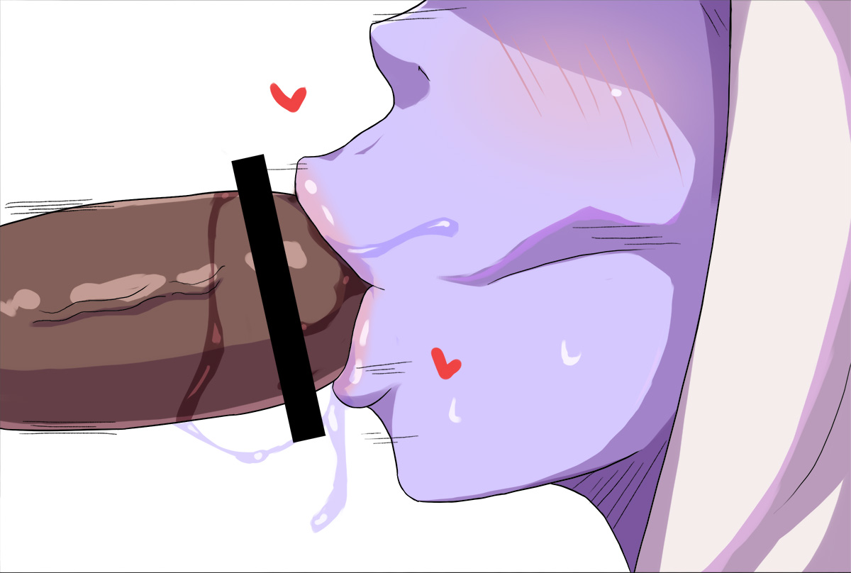 big penis, blowjob, censored, dark skin, dark-skinned male, fellatio, female, interracial, league of legends, male, minieon kiugi, oral, oral sex, penis, soraka, white hair