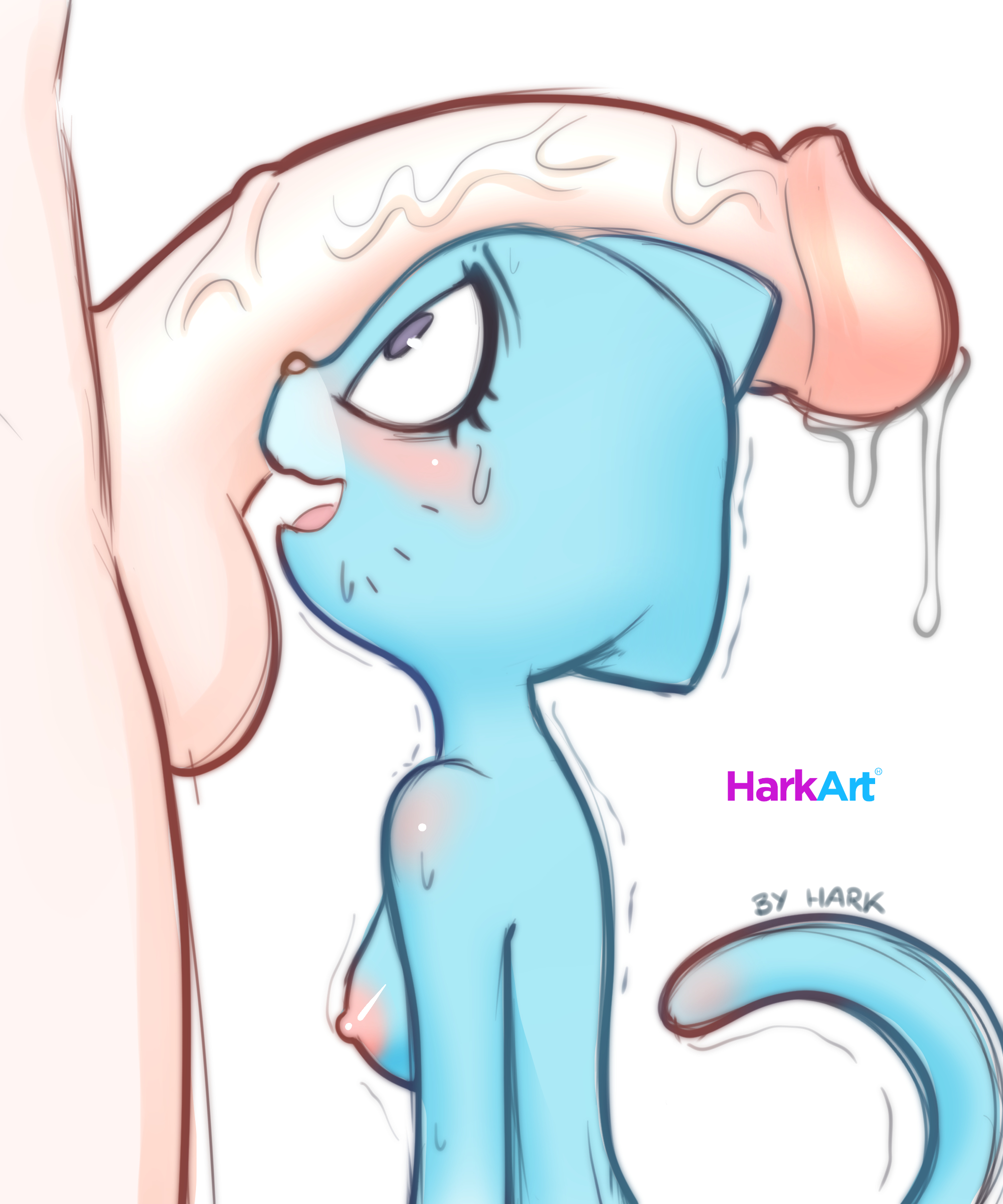 1boy, 1girls, anthro, big penis, blush, breasts, cheating, cock hungry, cuckold, faceless male, feline, female, harkart, huge cock, human, human on anthro, imminent sex, light skin, light-skinned male, male, male human/female anthro, male on anthro, milf, mother, netorare, nicole watterson, ntr, penis, penis awe, penis on face, precum, precum drip, raised inner eyebrows, shocked, small breasts, the amazing world of gumball