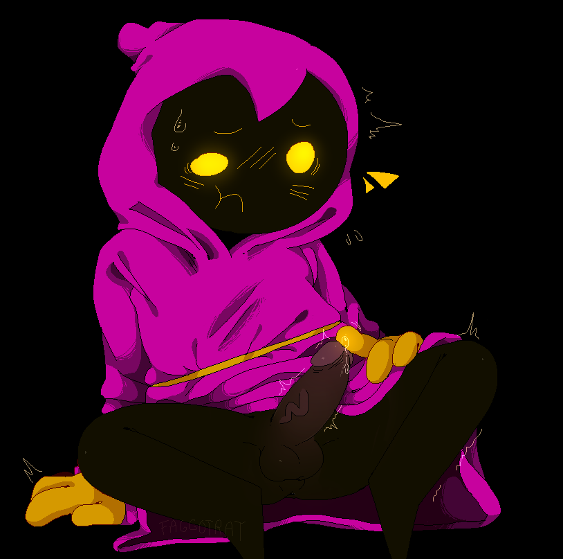 1boy black_background black_body enter_the_gungeon erection faggotrat male male_only penis precum sitting solo the_cultist_(enter_the_gungeon)