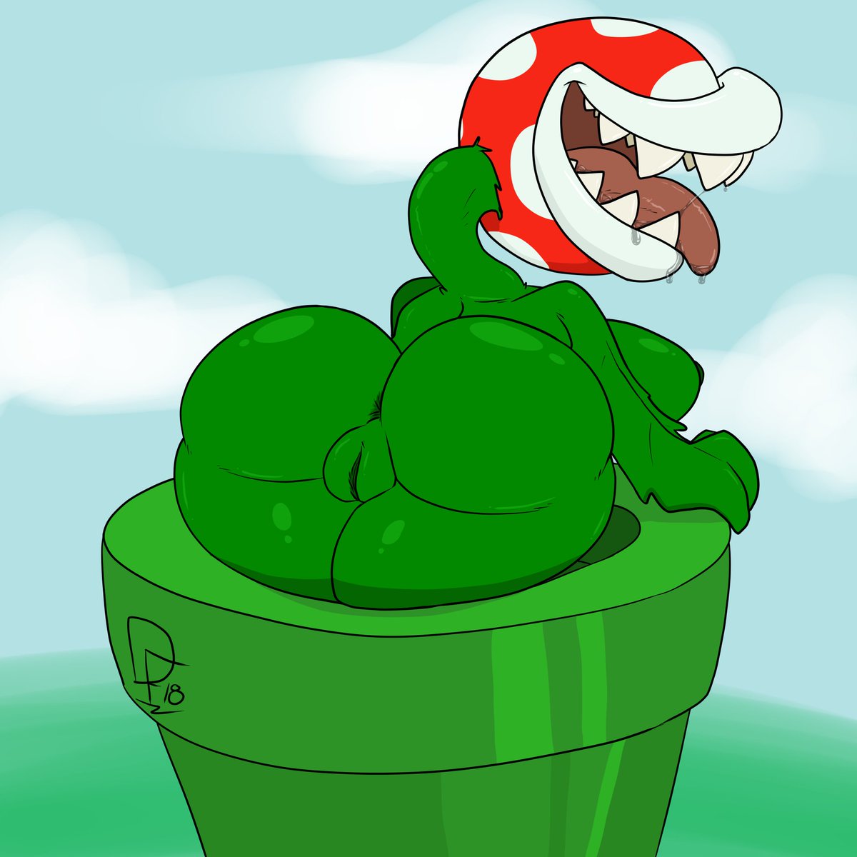 1girls, anthro, ass, ass crack, big ass, big breasts, big butt, breasts, butt crack, female, female only, mario (series), nintendo, piranha plant, solo, solo female, super mario bros., tagme