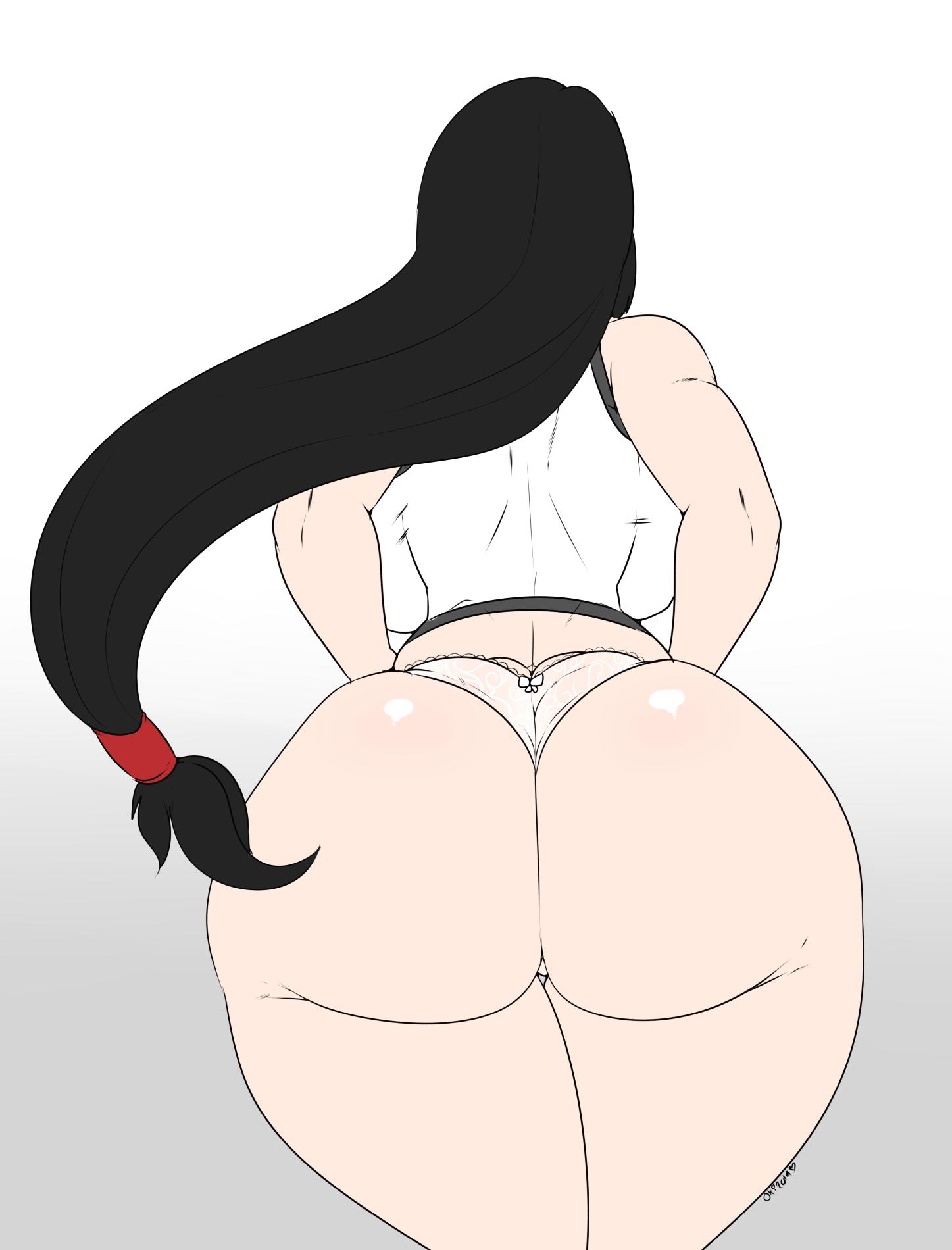 1girls, alternate ass size, alternate body type, alternate breast size, ass, ass cleavage, ass crack, ass focus, backboob, backview, bare shoulders, big ass, big breasts, big butt, black hair, breasts, bubble ass, bubble butt, butt crack, crop top, fat ass, female, female only, final fantasy, final fantasy vii, final fantasy vii remake, from behind, highres, huge ass, huge breasts, huge thighs, large ass, large breasts, long hair, low-tied long hair, okioppai, panties, pink panties, skirt, solo, solo female, suspender skirt, suspenders, sweat, thick ass, thick thighs, thighs, thong, tifa lockhart, underwear, white background, wide hips