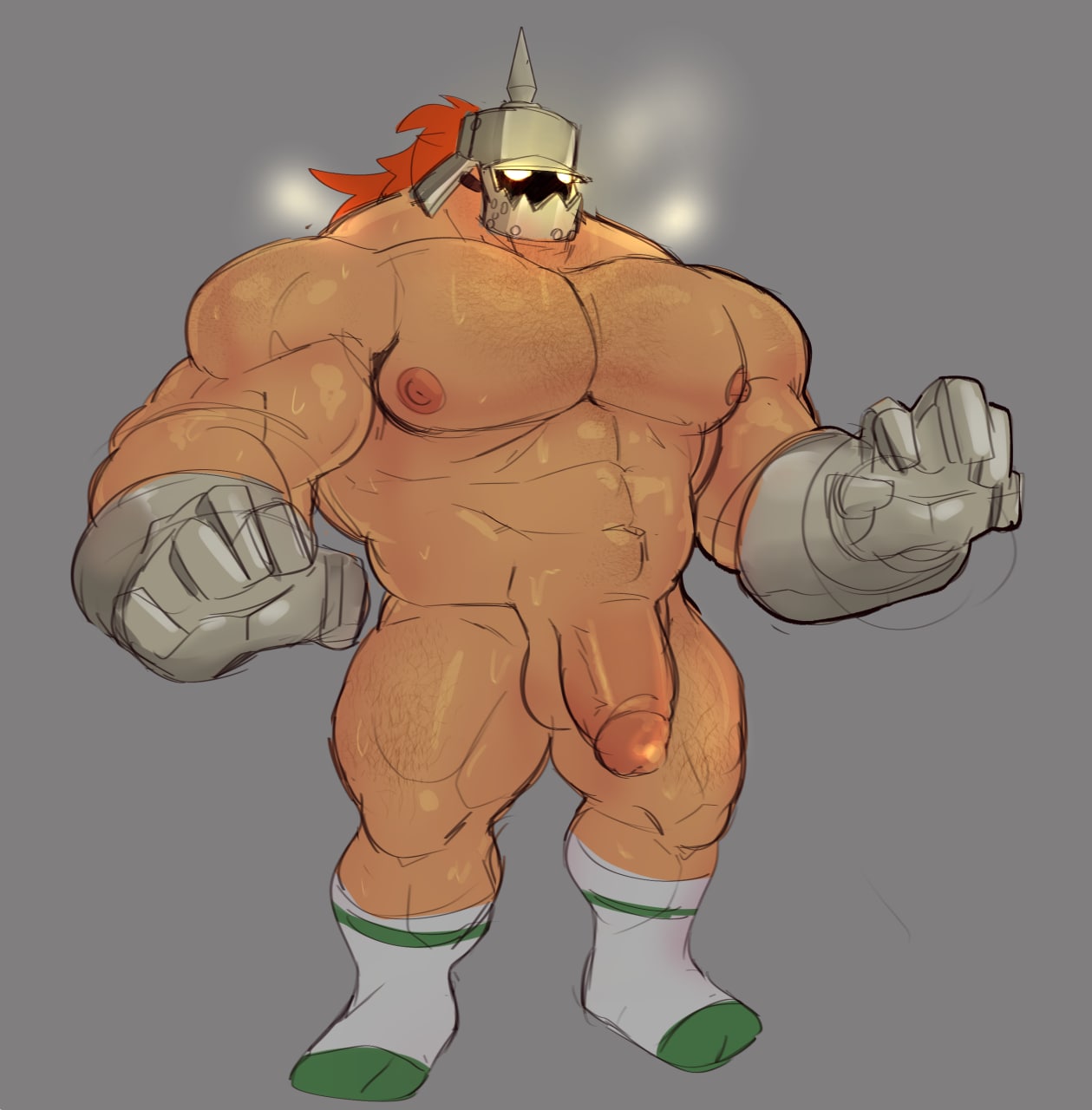 balls bara big_muscles gay guilty_gear helmet mafekoba male male_only mfkb5 muscles muscular naked naked_male nude nude_male penis potemkin socks socks_only solo solo_male steamy_breath sweaty