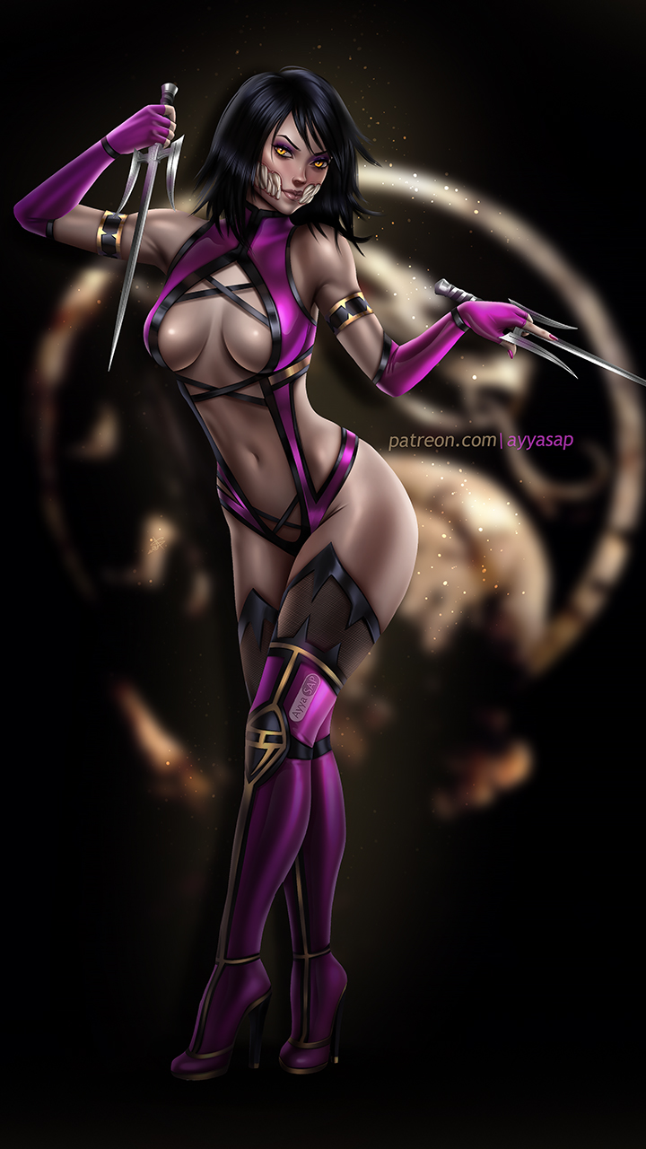 1girls, 2d, ayyasap, background, black background, black hair, breasts, bust, busty, cleavage, clothed, clothes, clothing, curvaceous, curvy, curvy body, curvy female, curvy figure, curvy hips, edenian, female, female focus, female only, gumroad, heels, hourglass figure, hybrid, kunoichi, legs, looking at viewer, lower body, midway, mileena, monster, monster girl, mortal kombat, mortal kombat (2011), mortal kombat x, netherrealm studios, ninja, pink clothing, rope, sais, simple background, solo, solo female, solo focus, tarkatan, thick hips, thighs, upper body, voluptuous, watermark, weapons, wide hips, wide thighs