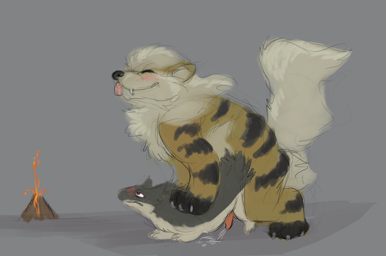 arcanine buggery color fur furry furry_only interspecies larvitar_(artist) male male_only multiple_males nintendo pokemon pokemon_(species) straight_hair typhlosion yaoi