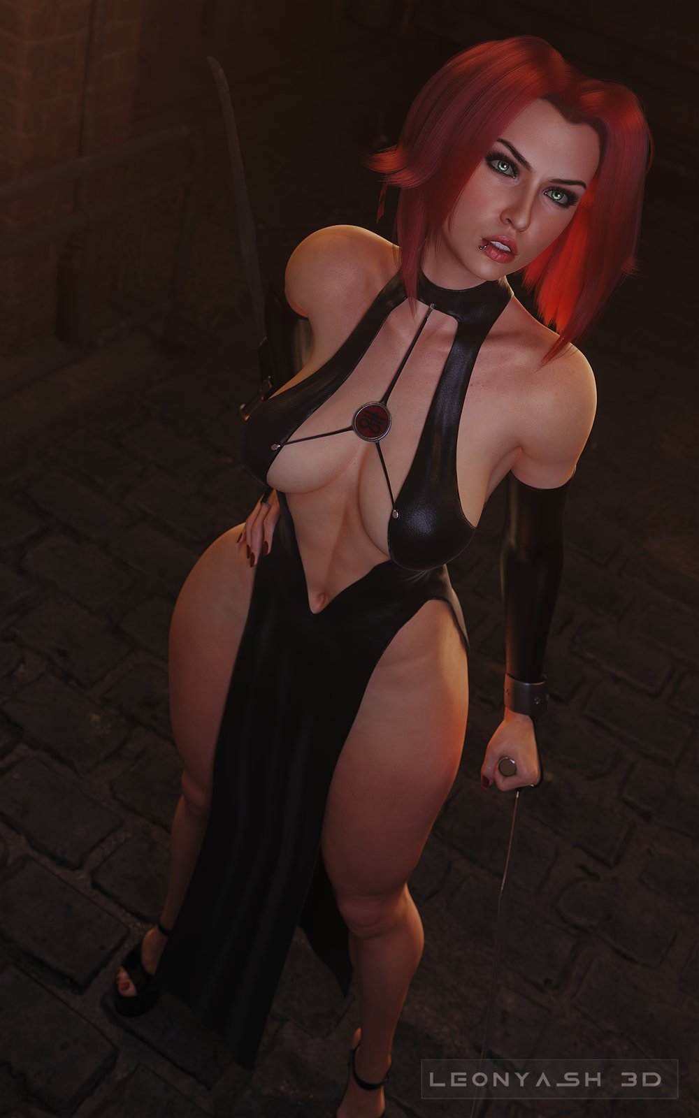 1girls 2026 3d big_breasts blade bloodrayne bloody_weapon breasts cleavage clothed clothed_female deep_cleavage dhampir dress eyeliner eyeshadow female female_only front_view full_body glossy_lips gloves green_eyes hair_ornament half-vampire halter_dress high-angle_view high_heels holding_object holding_weapon knee_high_boots leather_gloves legs_apart leonyash3d loincloth_dress long_sleeve_gloves looking_at_viewer medium_hair navel outdoors painted_toenails particle_hair pelvic_curtain platform_heels plunging_neckline purple_eyeshadow rayne red_hair red_toenail_polish side_slit_dress skimpy skimpy_clothes skimpy_dress solo standing toenail_polish toes vampire vampire_girl