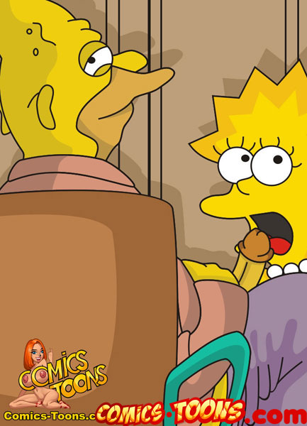 1boy 1girls abraham_simpson color erection female grandfather_and_granddaughter hair human human_only incest lisa_simpson male open_mouth penis short_hair skin smooth_penis spiky_hair straight the_simpsons toony url watermark website yellow_body yellow_hair yellow_skin