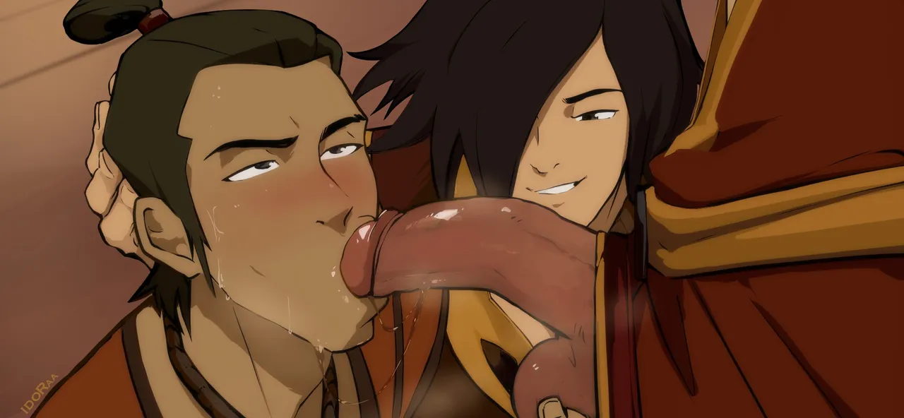 3boys, avatar the last airbender, balls, big balls, big penis, blowjob, blowjob only, blushing, chan (avatar), flaccid, flaccid penis, flaccid while sucking, gay, holding balls, holding head, idoraad, lilprincyvi, male, male only, multiple boys, penis, ruon-jian, smile, smiling, steam, steamy penis, sucking tip, threesome, tip sucking, yaoi, zuko