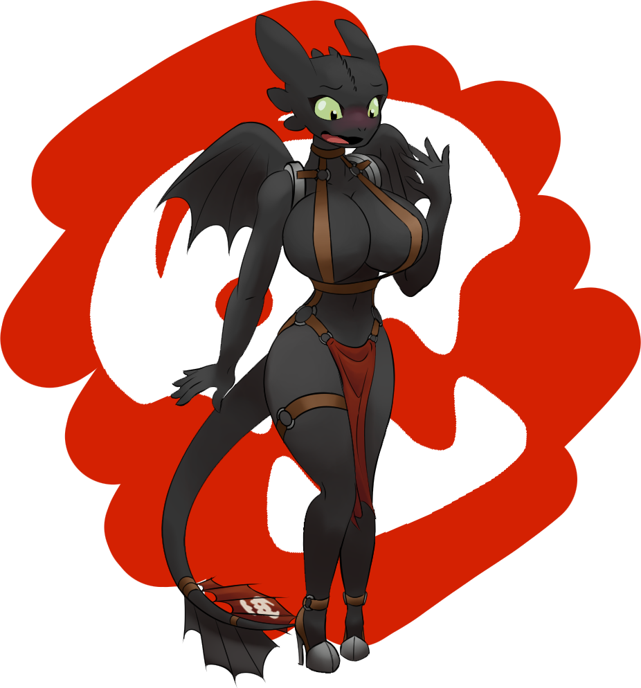 1girls 5_fingers anthro anthro_only anthrofied ass bare_shoulders belly belly_button big_ass big_breasts big_butt black_body black_eyes black_scales black_skin blush blushing breasts butt cleavage clothed clothes clothing dragon dragon_lady eyebrows eyelashes female female_only full_body gender_transformation genderswap genderswap_(mtf) green_eyes green_sclera harness high_heels hips how_to_train_your_dragon huge_breasts humanoid large_ass large_breasts large_butt leather looking_at_breasts looking_down mantrodrac navel nervous nightfury open_mouth pinup reptile rule_63 scalie shoes simple_background solo solo_female standing tail thick thick_ass thick_thighs thighs tongue toothless transparent_background underwear voluptuous wide_hips wings