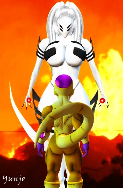 1boy 1boy1girl 1girls 3d 3d_(artwork) 4_eyes alien alien_girl all_fours areolae artist_name battle big_areolae big_breasts black_eyes black_nails black_spikes breasts covered_nipples covering_breasts dominant_female dragon_ball dragon_ball_super dreadlocks evil evil_eyes evil_face female female_on_top femdom frieza gold_skin gold_tail golden_frieza hips horrified horrifying horror long_nails long_tail looking_at_another looking_at_each_other looking_at_partner looking_down looking_pleasured muscles muscular muscular_male no_mouth no_nipples no_nose original_character pale-skinned_female pale_skin scary sharp_claws sharp_nails simple_background smaller_male source_filmmaker straight taller_female taller_girl thick_ass thick_legs thick_thighs thighs thong watermark white_hair white_skin wide_hips yunjomacabre