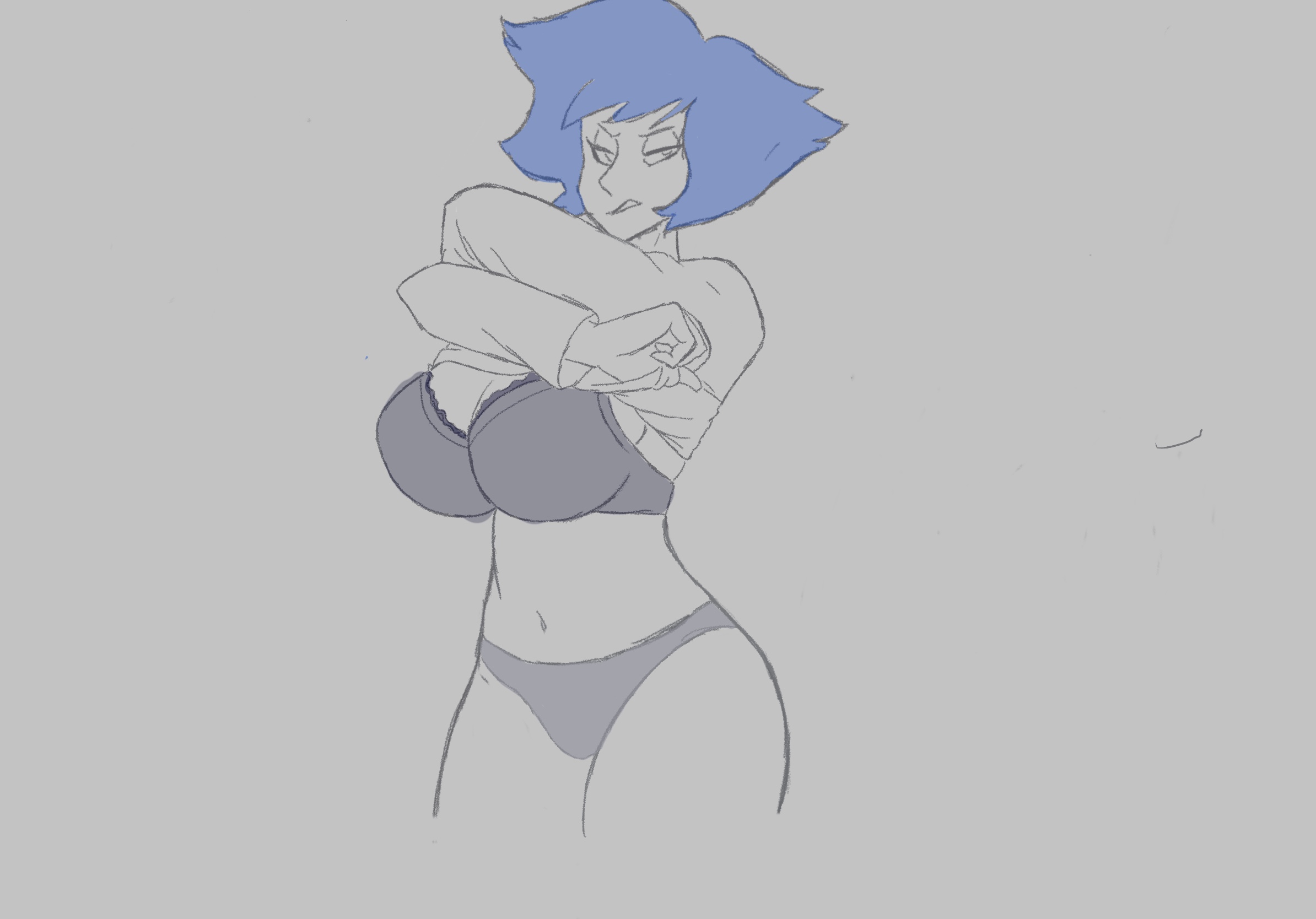ass, big ass, big breasts, breasts, female, guzmasnat, lapis lazuli (steven universe), steven universe, undressing
