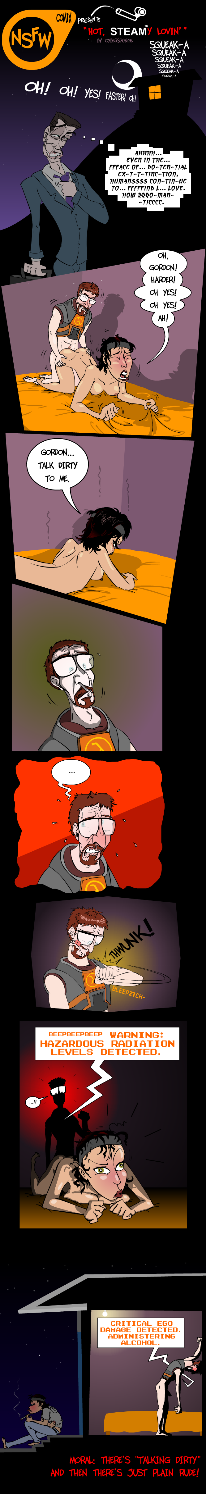 alyx_vance ambiguous_penetration beard comedy cybersponge female g-man gordon_freeman half-life half-life_2 male naked nsfw-comix nsfwcomix shirt_only