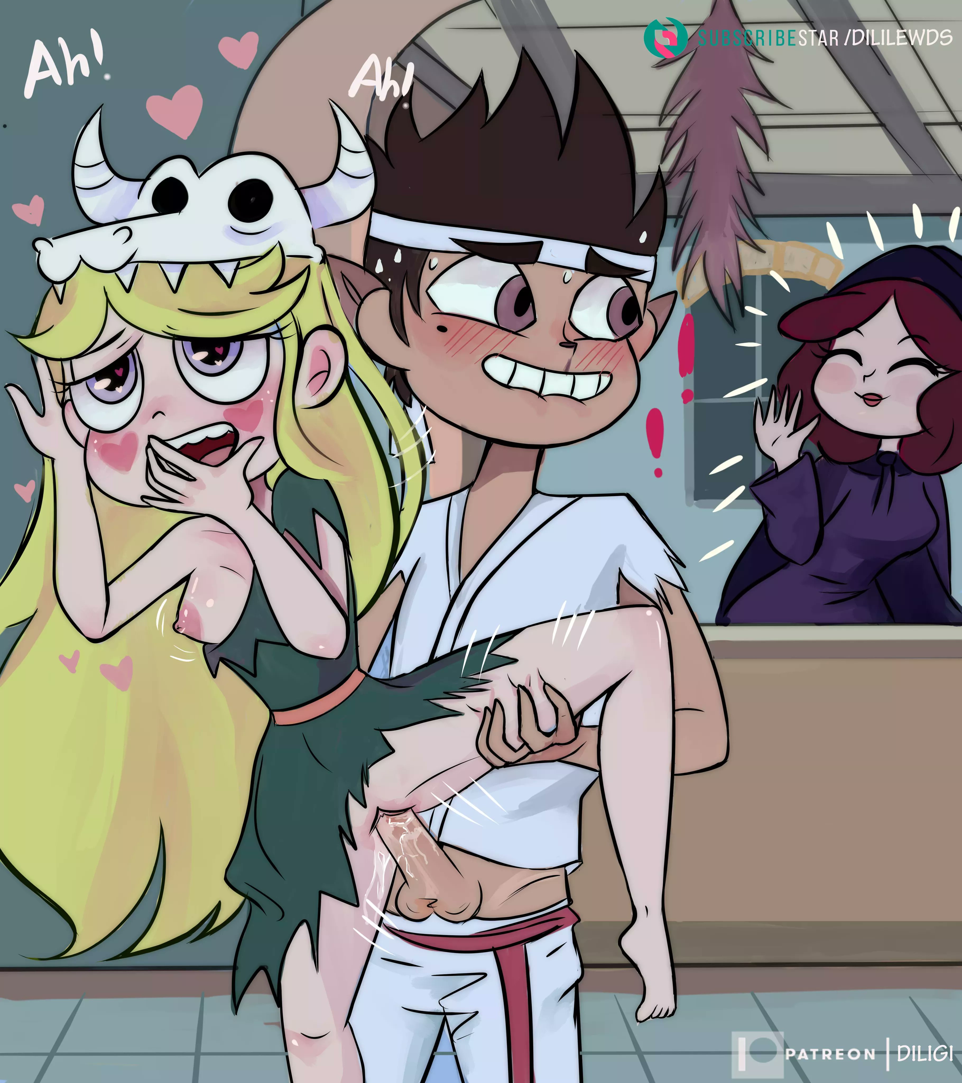 blonde hair, brown hair, cosplay, costume, disney, disney channel, disney xd, female, halloween, halloween costume, heart-shaped pupils, latino, latino male white female, male, marco diaz, pussy, star butterfly, star vs the forces of evil, straight hair, vaginal penetration, white female