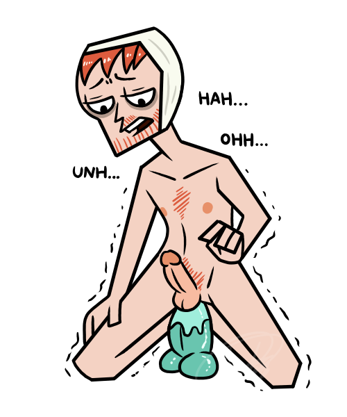 1boy anal anal_masturbation anal_penetration anal_sex bandage blue_dildo clone_high dildo dildo_in_ass erection facial_hair gay ginger ginger_hair legs_held_open nude red_hair self_fuck sex_toy sitting_on_dildo solo van_gogh_(clone_high)