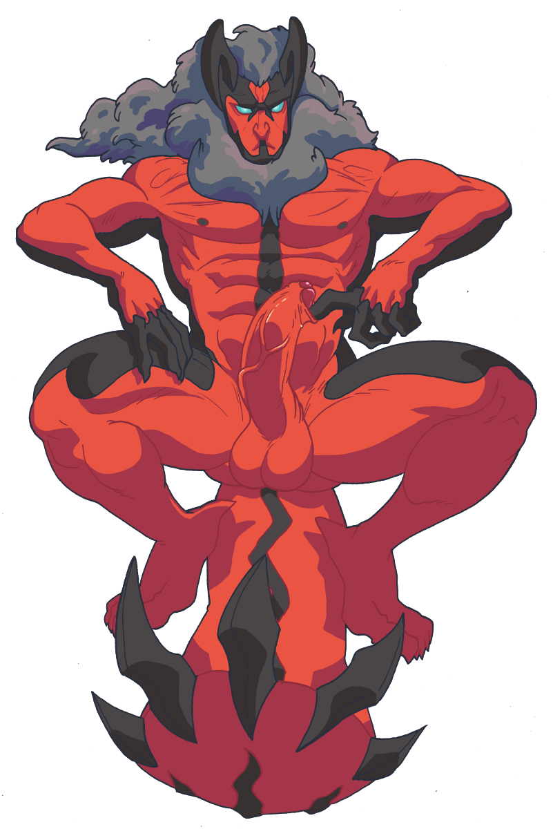 alpha_channel anthro genitals gijinka_(artist) hi_res legendary_pokemon male male_only nintendo penis pokémon_(species) pokemon pokemon_(species) ppmaqero solo transparent_background video_games yveltal