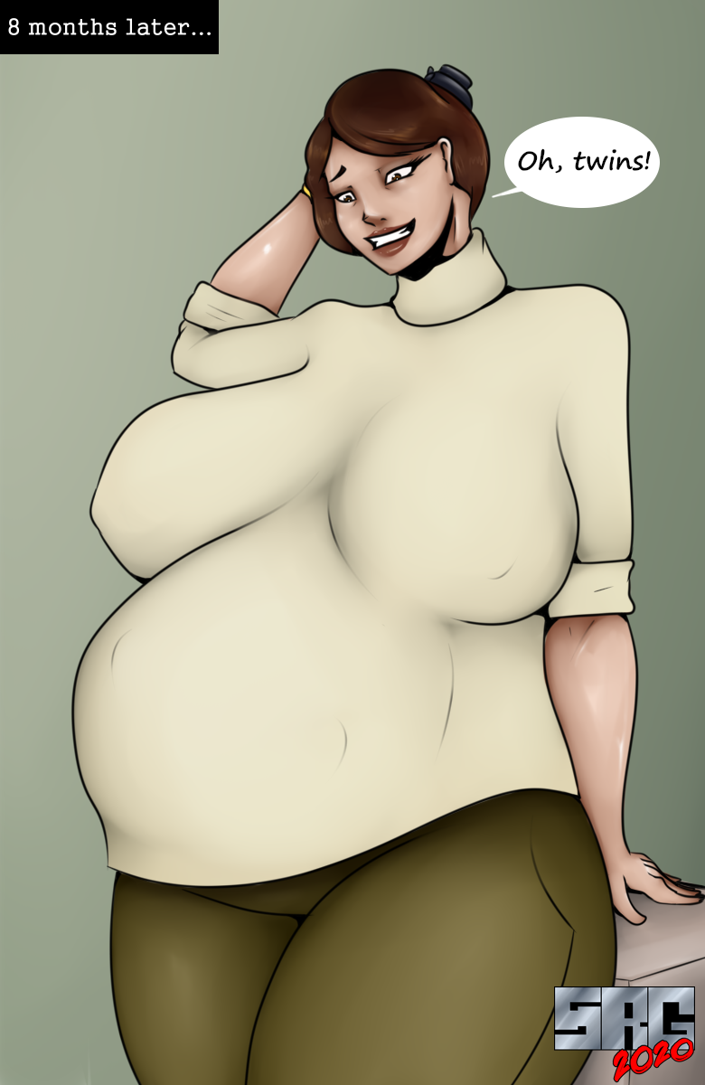 1girls alternate_breast_size brown_eyes brown_hair dark_hair female half-life half-life_2 huge_breasts interspecies_pregnancy judith_mossman light-skinned_female light_skin lipstick mature_female pregnant romman08 thick_thighs