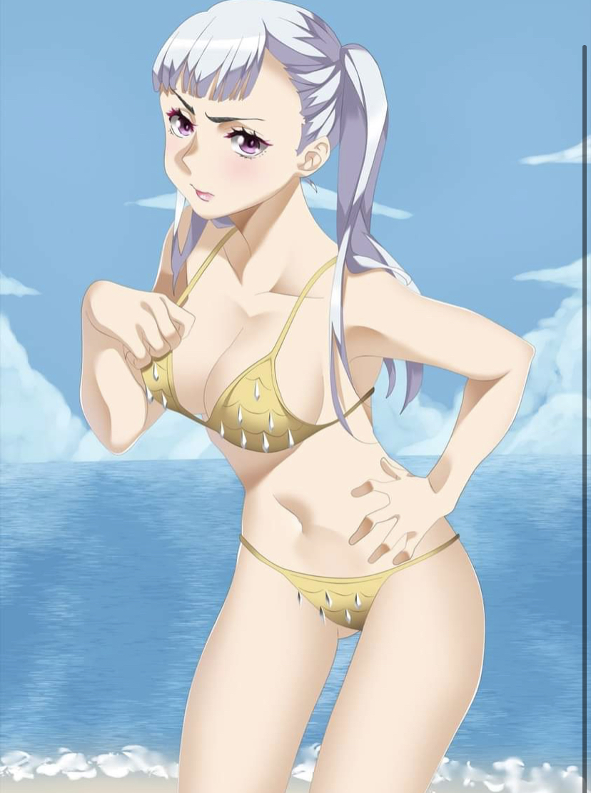 1girls, bikini, black clover, boobs, breasts, facu10mag, female, female only, noelle silva, sea, solo, swimsuit, tagme