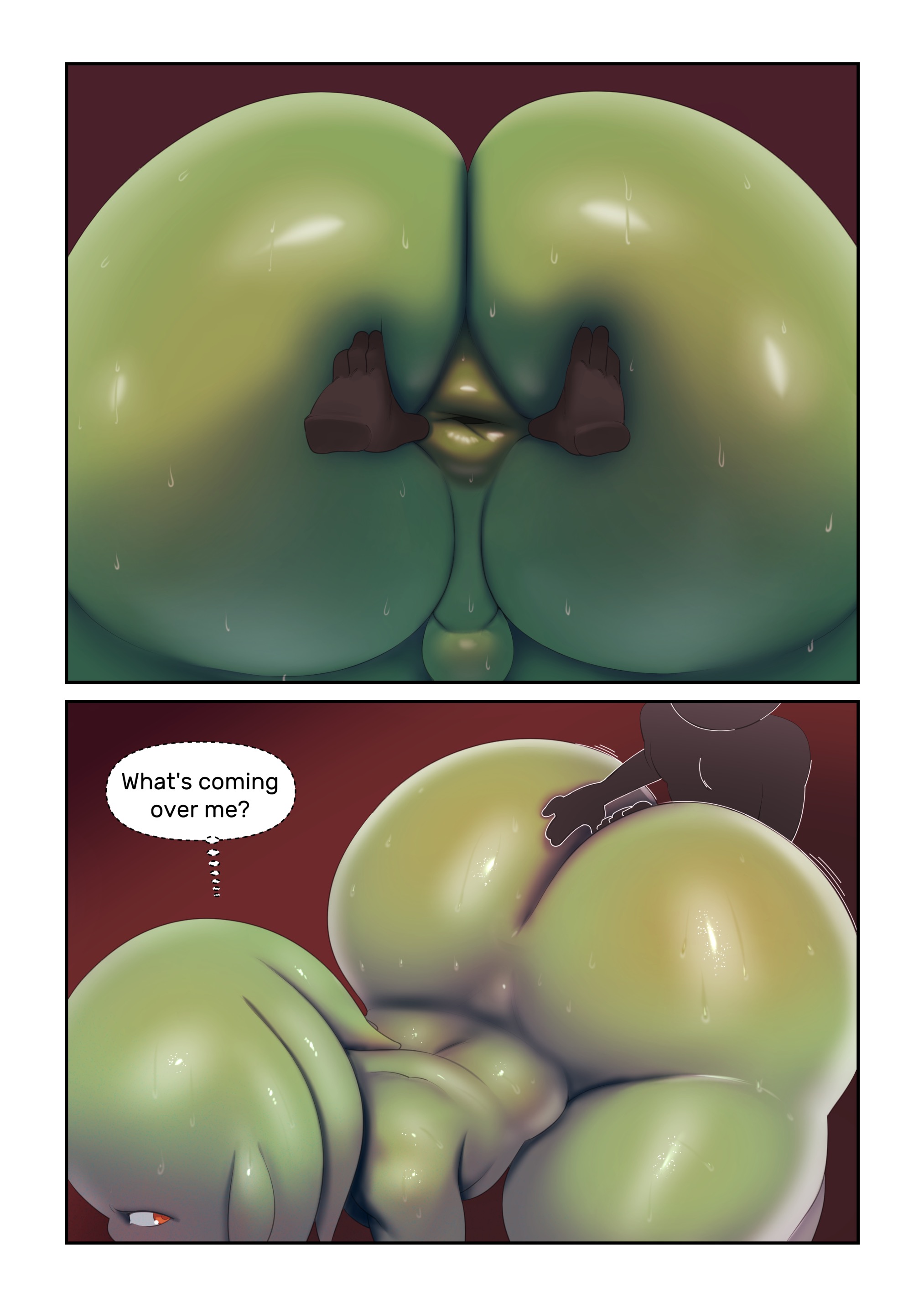 alien, ass, big ass, big butt, femboy, green skin, jay (sqoon), male, sqoon, thick ass, thick thighs