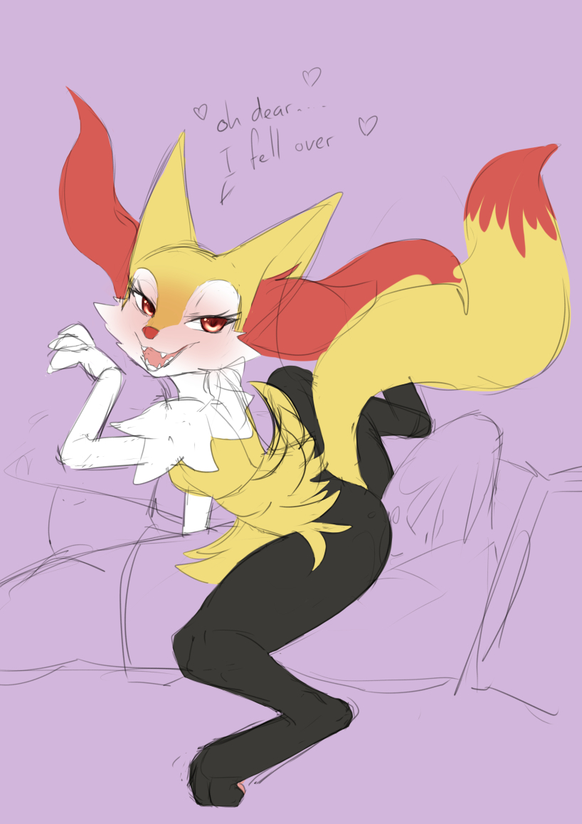 akitokit anthro black_body black_fur blush bottomwear braixen breasts bulge chest_tuft clothed clothing colored dialogue duo english_text erection eyelashes fangs female fluffy fluffy_tail fur genitals heart hot_dogging human inner_ear_fluff larger_human larger_male looking_back male mammal narrowed_eyes nintendo on_bottom on_lap on_top open_mouth pawpads penis pokémon_(species) pokemon pokemon_(species) red_body red_eyes red_fur red_nose reverse_cowgirl_position sex shorts shortstack sitting_on_lap size_difference small_breasts smaller_anthro smaller_female smile solo_focus spread_legs spreading straight tenting text tuft two_tone_tail video_games white_body white_fur yellow_body yellow_fur