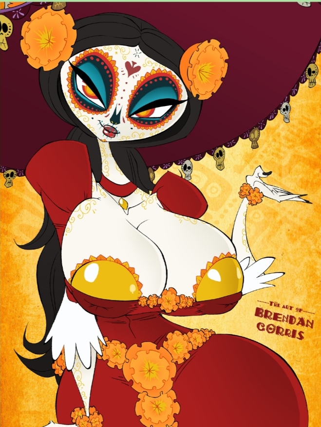 1girls big_breasts breasts brendancorris dia_de_los_muertos female la_muerte the_book_of_life