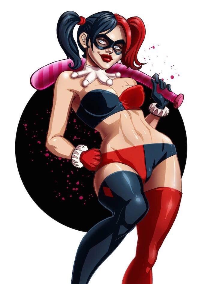 1girls baseball_bat bat batman_(series) big_ass big_breasts black_hair breasts busty choker clothing curvaceous curvy curvy_figure dc dc_comics digital_media_(artwork) domino_mask eyebrows eyelashes eyes female female_only fit fit_female footwear hair handwear harley_quinn hips hourglass_figure huge_breasts large_breasts legs light-skinned_female light_skin lips lipstick makeup mature mature_female multicolored_hair pigtails red_hair red_lips red_lipstick short_shorts short_top smutoons solo solo_female solo_focus supervillain thick thick_legs thick_thighs thighs top_heavy upper_body villain villainess voluptuous waist wide_hips