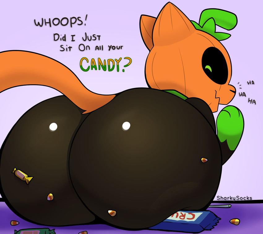 artist request, ass, big ass, black body, candy, cat ears, feline, femboy, fur, furry, gay, gay male, halloween, homosexual, homosexual male, male, male penetrated, male penetrating, male penetrating male, pumkat, pumpkin, pumpkin head, sharkysocks, solo male, yaoi