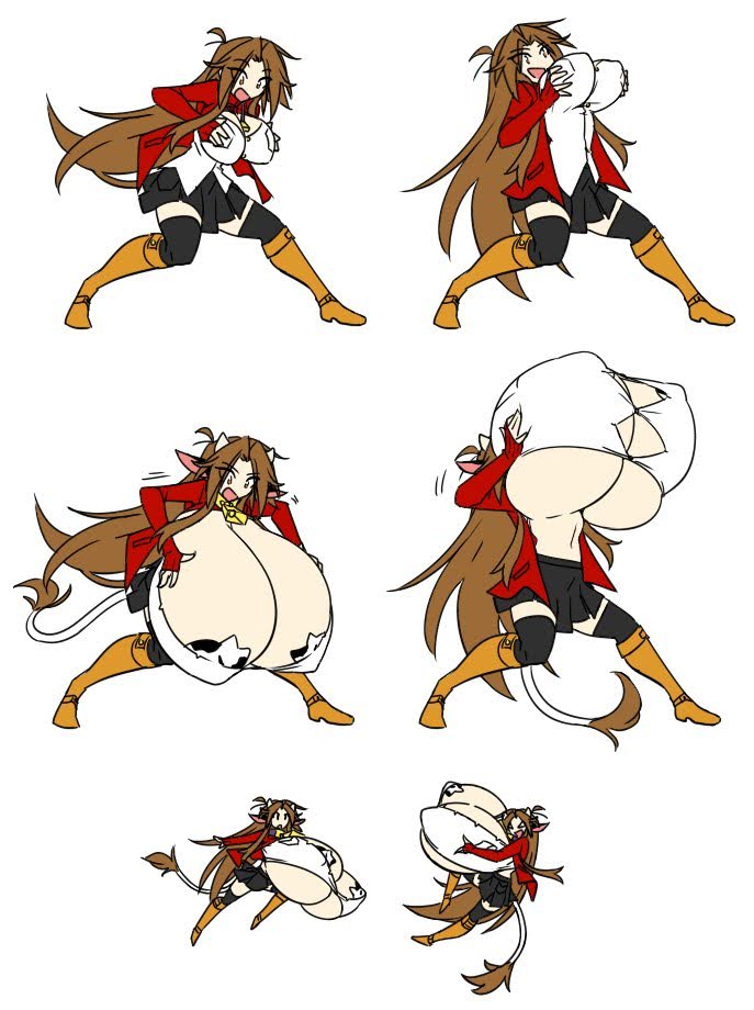 breast_expansion breast_grab breasts cow_girl gigantic_breasts matsu-sensei mattie_(matsu-sensei) pasties