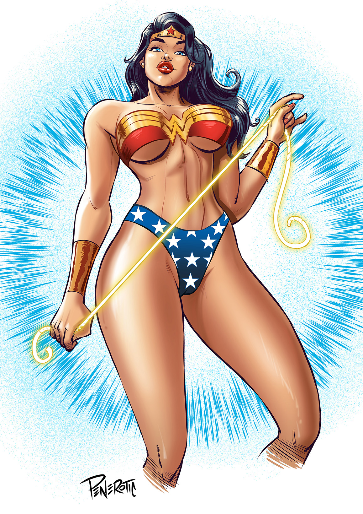1girls, amazon, athletic, athletic female, big breasts, black hair, blue eyes, breasts, bust, busty, cleavage, clothing, curves, curvy, curvy body, curvy female, curvy figure, curvy hips, dc, dc comics, diana prince, female, female focus, female only, hips, hourglass figure, huge breasts, large breasts, legs, lips, lipstick, long hair, looking at viewer, midriff, penerotic, princess, red lips, red lipstick, smile, smiling at viewer, solo, solo female, solo focus, thighs, tiara, underboob, voluptuous, waist, watermark, wonder woman, wonder woman (series)