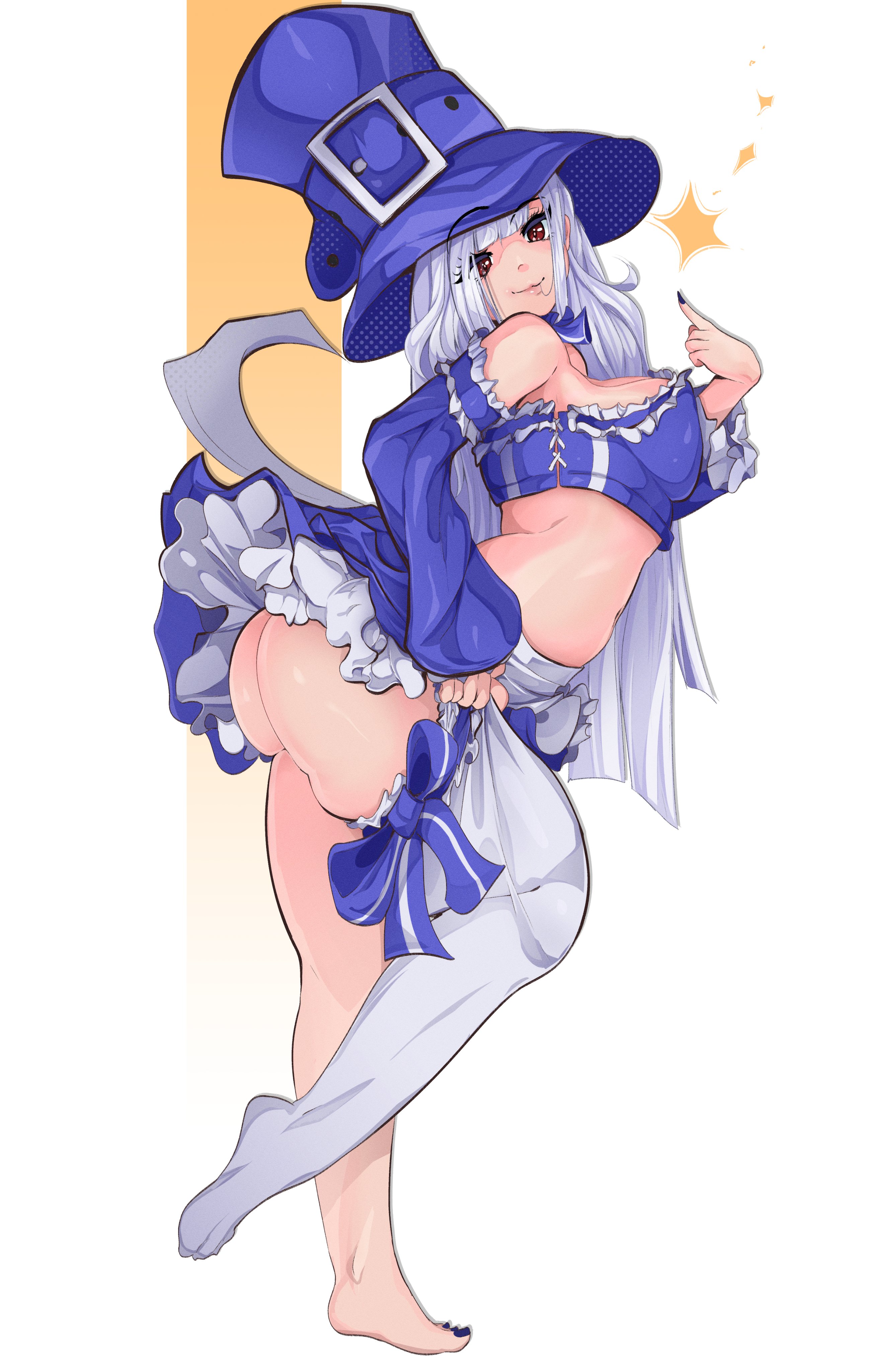 ass focus, black nails, black toenails, bottomless, capcom, curvy, from behind, ingrid (capcom), large ass, large breasts, looking back, molutw, no panties, street fighter, street fighter 6, thick thighs, voluptuous, wide hips