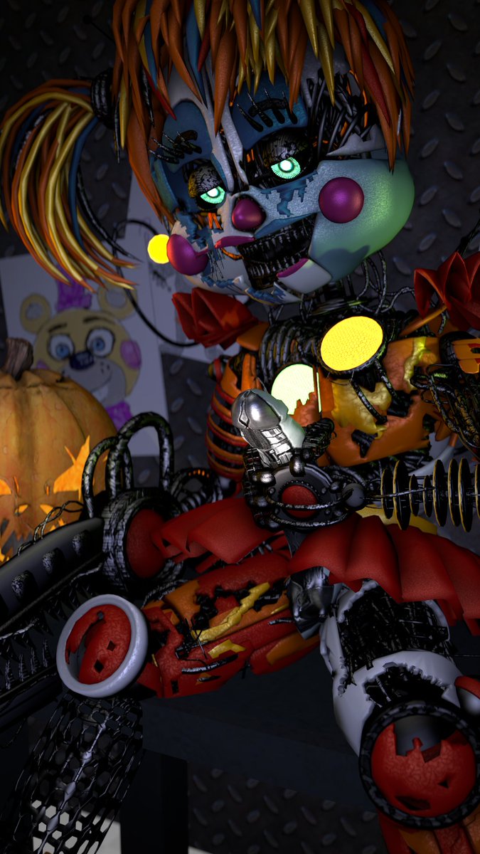 3d animatronic baby_(fnafsl) circus_baby circus_baby_(fnaf) five_nights_at_freddy's five_nights_at_freddy's:_sister_location futa_only futanari green_eyes red_hair robot scrap_baby scrap_baby_(fnaf) sister_location thick_thighs twintails white_skin