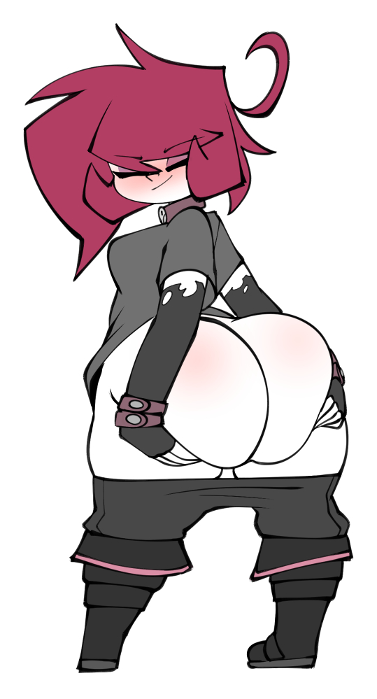 1girls, 2020, aged up, ass, ass focus, bangs, bare ass, big ass, bigdad, blush, boots, bottom heavy, breasts, choker, closed eyes, clothing, darnact, elbow gloves, eyeshadow, favorite, female, female focus, female only, fingerless gloves, footwear, gaz membrane, goth, hands on ass, handwear, holding ass, huge ass, human, invader zim, looking at viewer, looking back, mascara, nickelodeon, no panties, pale skin, pants down, purple hair, sci-fi, science fiction, scifi, smile, solo, solo female, t-shirt, thicc gaz, thick thighs, thighs, white background, white skin