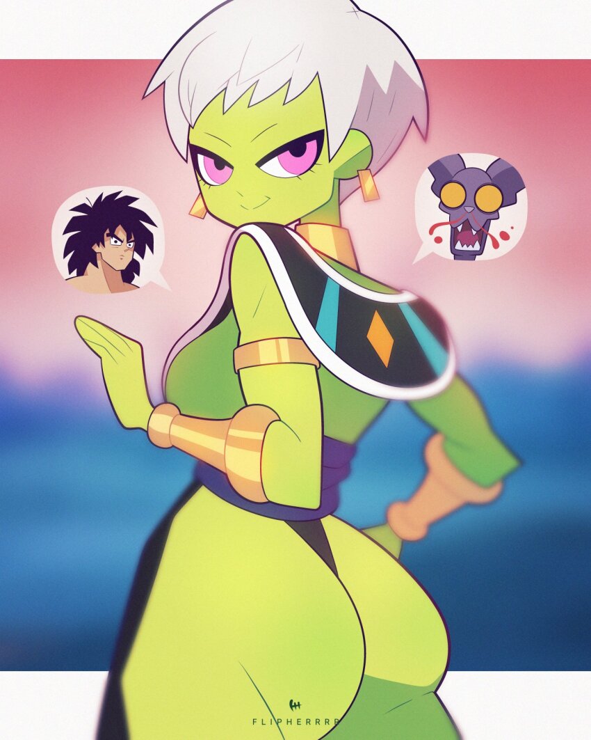 ass, beerus, big ass, big breasts, breasts, broly, broly (dragon ball super), cheelai, cosplay, dragon ball, dragon ball super, female, flipherrrr, fliphrrr, male, nosebleed