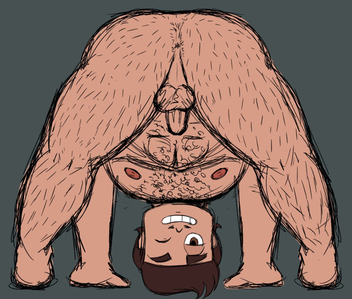 1boy 1male anus body_hair burlydan facial_hair flaccid_penis male male_only muscles muscular muscular_male presenting_ass presenting_hindquarters rafael_diaz showing_ass solo solo_male star_vs_the_forces_of_evil wink