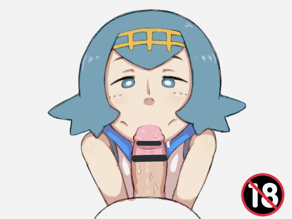 :>=, 1boy, 1girls, censored, fellatio, female, lana (pokemon), male, mob face, nintendo, nuranura-san, penis, pokemon, pokemon sm, pov, trial captain