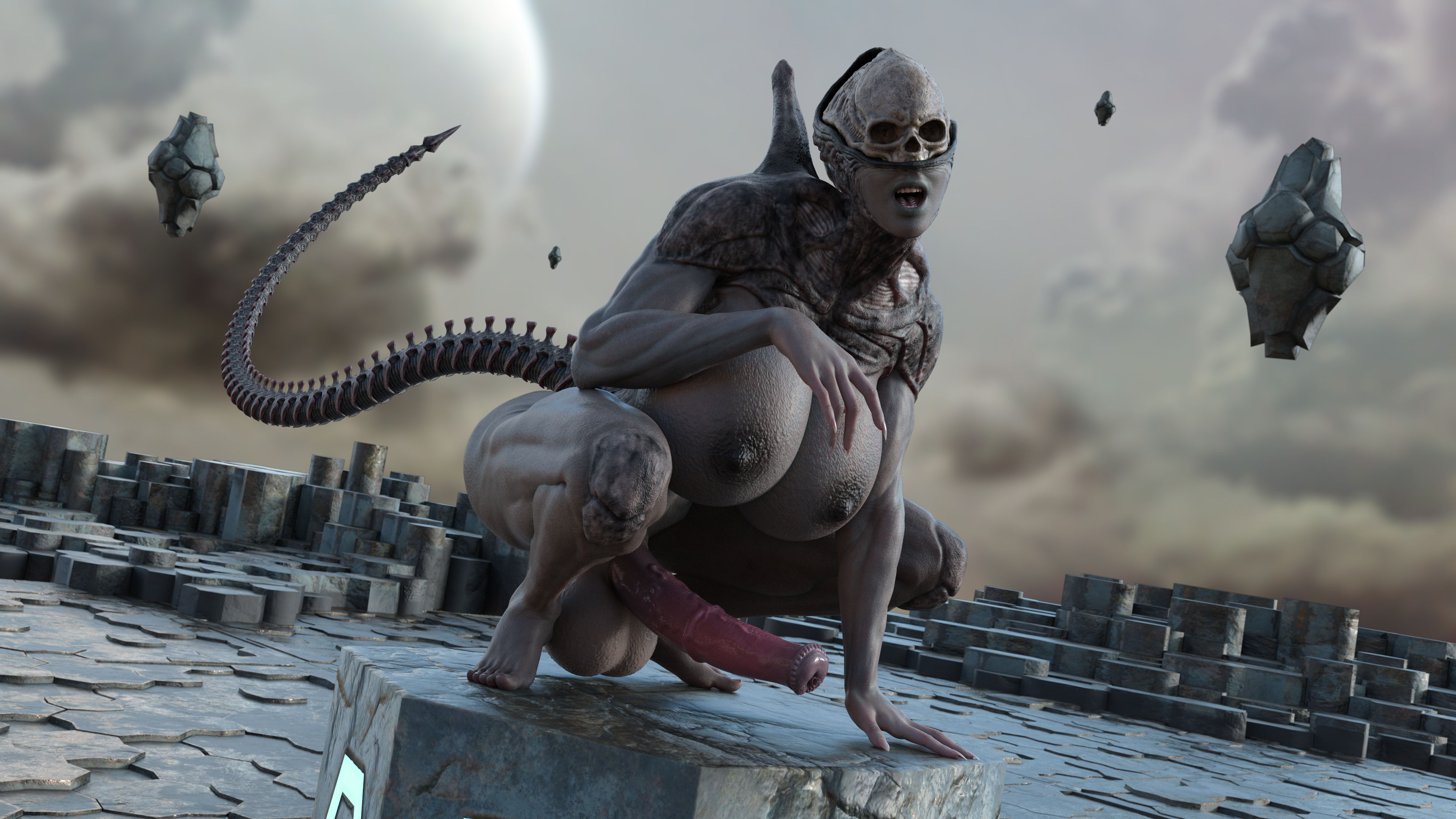 1futa, 3d, 3d (artwork), alien, alien girl, ass, athletic, athletic futa, balls, big ass, big balls, big breasts, big butt, big penis, breasts, casual, cock, dark skin, female, futa only, futanari, horse penis, horsecock, horsecock futa, huge ass, huge breasts, huge cock, humanoid, intersex, large ass, large balls, large breasts, large penis, metal 01, monster, monster girl, penis, sci-fi, solo, solo futa, space