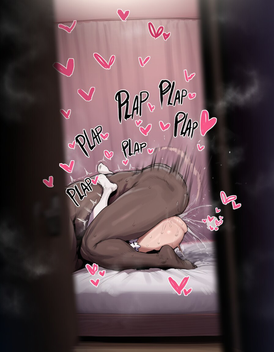 1boy, 1girl, 2026, 2d, absurd res, absurd resolution, absurdres, ai generated, ass, bed, boy on top, dark skin, dark-skinned male, door, female ejaculation, folded, from side, heart, hetero, hi res, high quality, high resolution, highres, image, indoors, interracial, legs up, lying, mating press, motion blur, motion lines, netorare, nude, on back, on bed, open door, patreon, pussy juice, re:zero, re:zero kara hajimeru isekai seikatsu, rem (re:zero), sex, sweat, thighhighs, uncensured, vaginal, white thighhighs, xdomikami