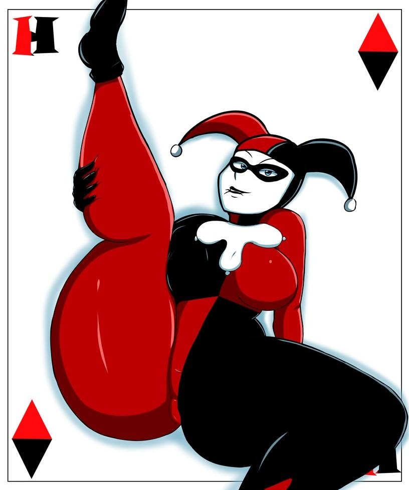 1girls, batman (series), batman: the animated series, bedroom eyes, biting lip, cameltoe, dc, dc comics, dcau, female, harley quinn, harley quinn (classic), lipstick, pussy, solo