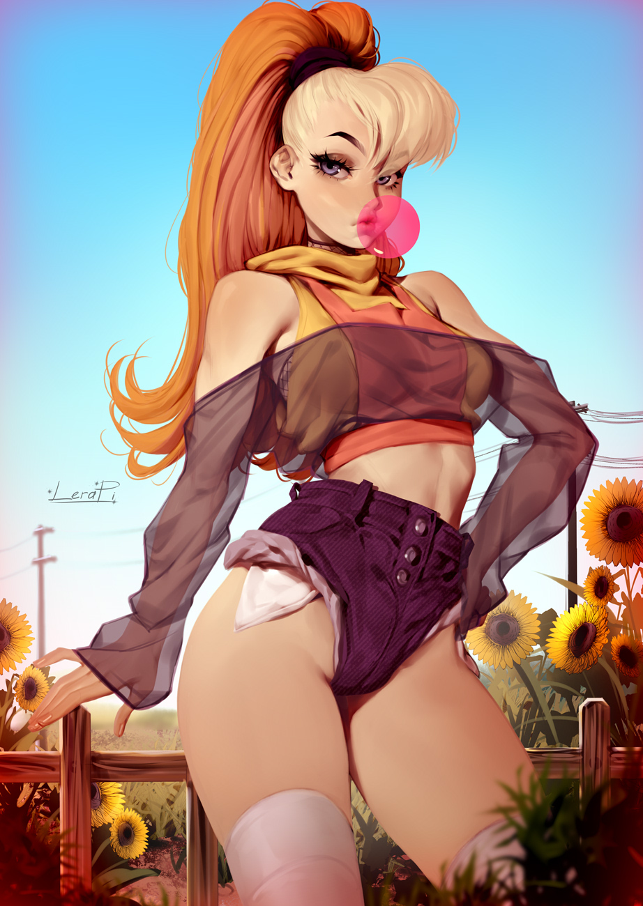 1girls, alternate version available, female, female only, fully clothed, human, human only, humanized, lerapi, lola bunny, looney tunes, pinup, solo, space jam, warner brothers