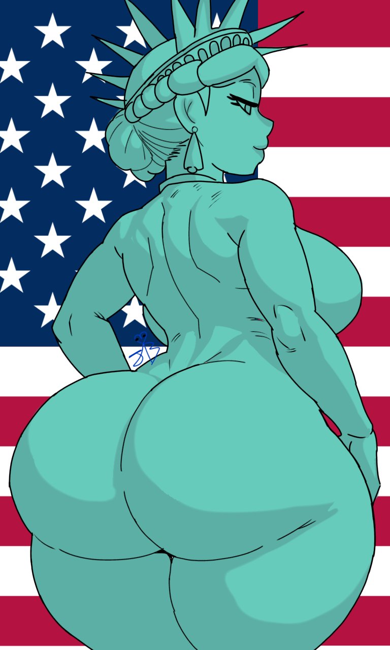 1girls, 4th of july, alternate version available, american flag, ass, ass focus, big ass, big breasts, big butt, big thighs, bottom heavy, breasts, bubble ass, bubble butt, butt focus, child bearing hips, confident, crown, curvaceous, curvy, curvy figure, dat ass, digital media (artwork), dumptruck ass, earrings, fat ass, female, fine art parody, firm ass, green body, green skin, hips, hourglass figure, huge ass, huge breasts, huge thighs, lady liberty, large ass, large breasts, large thighs, legs, mature, mature female, mrtrub, naked female, nude, plump, round ass, slim waist, smile, solo, solo female, statue of liberty, tansau's lady liberty, tattoo removed, thick, thick ass, thick hips, thick legs, thick thighs, thighhighs, thighs, twitter username, voluptuous, waist, wide hips, wide thighs