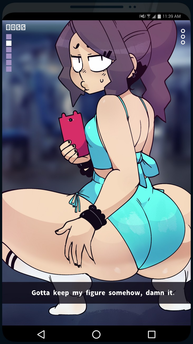 1girls ass big_ass black_hair boss_(gats) bow female female_focus female_only gats long_socks original original_character pawg phone phone_view pizza_thot shortstack small_breasts snapchat socks solo thick_thighs thighs white_socks